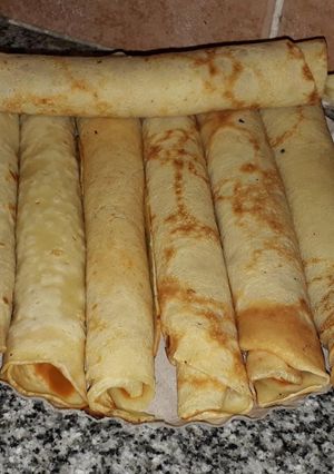 Una foto de Panqueques con dulce de leche