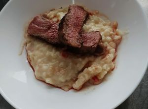 Una foto de Risotto con carne 1/4