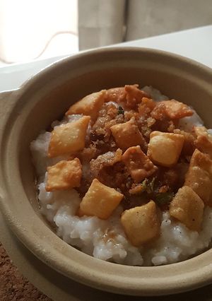 Foto resep Bubur Ayam ricecooker#sarapanku