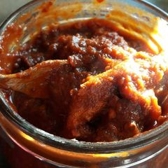 Homemade chipotle in adobo A picture of Homemade chipotle in adobo.