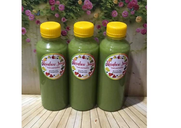 Cara Gampang Menyiapkan Diet Juice Nai Bai (Hidroponik) Pineapple Avocado Apple yang Enak