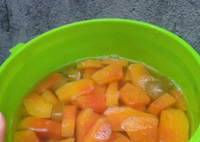 Resep Manisan pepaya simple + sehat, Lezat Sekali