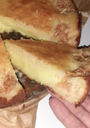صورة لوصفة كيكة بالتفاح و الكريم باتسيير