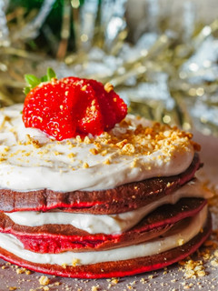 Una foto de Tortitas Red Velvet VIPS saludables