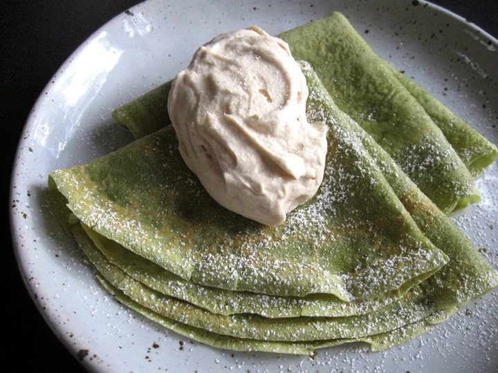 Easy Way Make Matcha Crepes with Chestnut Cream which Delicious