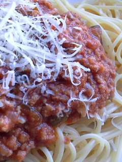 Una foto de Spaguetti con boloñesa de verduras