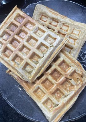 Una foto de Waffles de avena