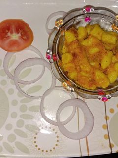 A picture of Besan ke gatte ki sabzi.
