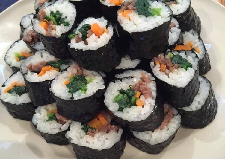 Steps to Make Quick Gimbap Korean style rice roll