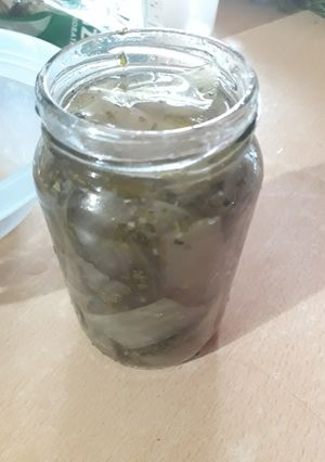 Una foto de Escabeche de pencas de acelga