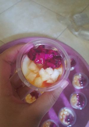 Foto resep Puding Susu Topping Buah