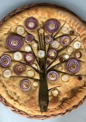 A picture of "Tree of Life" Flower Focaccia 🌷.