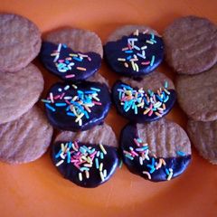 A picture of Simple cookies dipped in chocolate #cookie contest.
