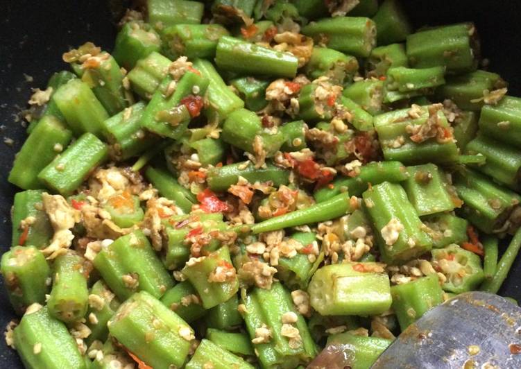 Orak arik telur tumis okra