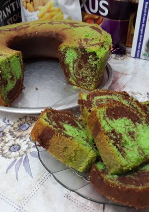 Foto resep Bolu Pandan Coklat,Maknyuuss
