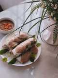 Vietnamese Fresh Spring Rolls with Peanut Hoisin Sauce