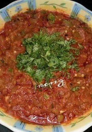 A picture of Baingan ka bharta.