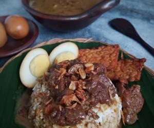 Resep mudah Nasi Gandul Yummy Mantul