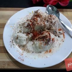 A picture of Dahi bread bhalla.