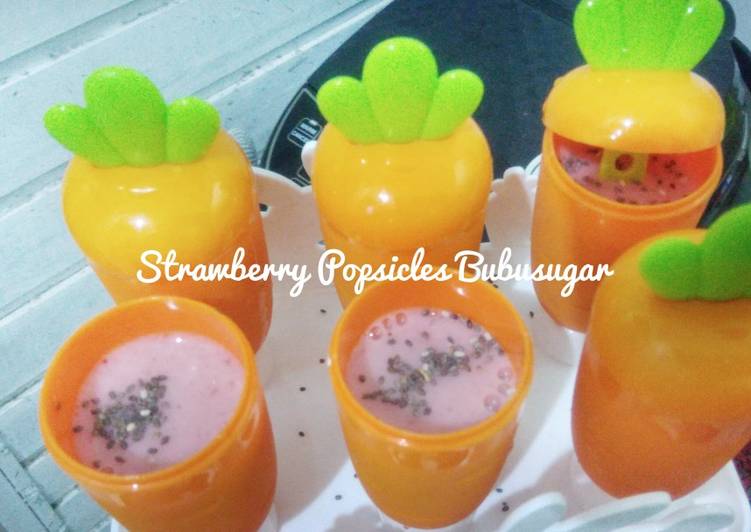 Strawberry Popsicle With Chia Seed (bisa untuk Mpasi)