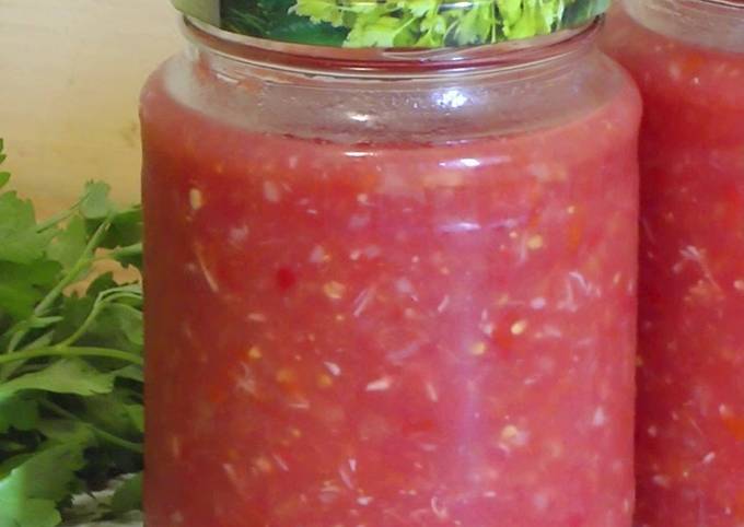 Аджика из помидоров и чеснока - простой рецепт с пошаговыми фото