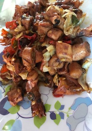 Foto resep Cumi telur pedas simple