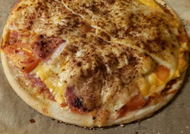 My cheese bacon pepperoni pizza