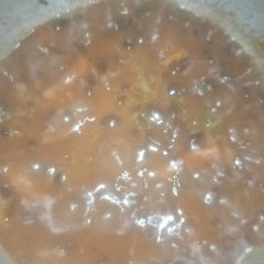 A picture of Blackbeans with Coconut nut.