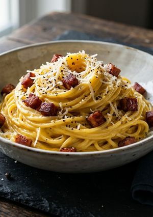 Una foto de 🍝 Carbonara Anabólica de Aprovechamiento (44g Proteína por Ración)