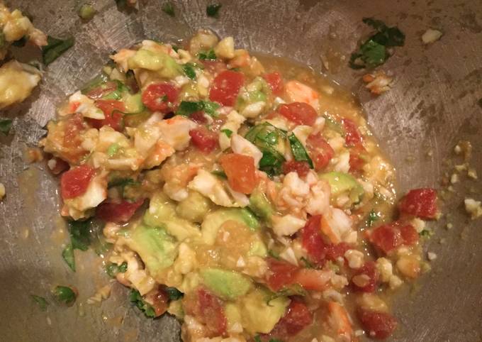 Steps to Make Any-night-of-the-week Shrimp ceviche and avocado tacos or dip