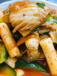 素食泡菜辣炒年糕 的食譜成品照片