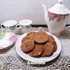 A picture of Soft and Chewy Oatmeal White Chocolate Chip Cookies😋 without Oven.