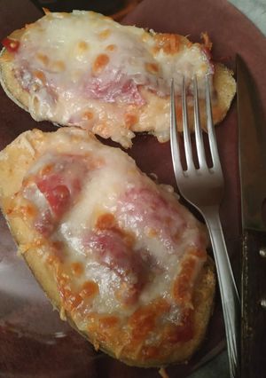 Una foto de Pizza de berenjena