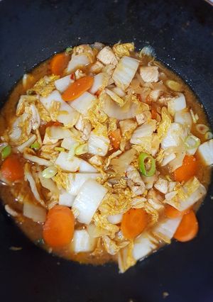 Foto resep 114. Capcai Ayam, Sawi Putih, dan Wortel (Indonesia)