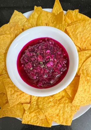 A picture of Dragon Fruit Salsa.