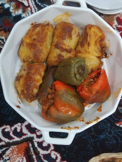 عکسی از دستور دلمه كلم و فلفل دلمه