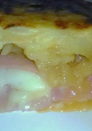 A picture of Spanish Omelette Stuffed with Ham and Cheese.