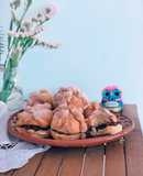 Pan de muerto relleno en freidora de aire