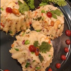 A picture of Upma veggie cakes.