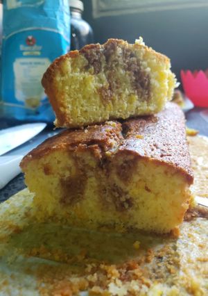 Una foto de Budín de mandarina y chocolate en licuadora