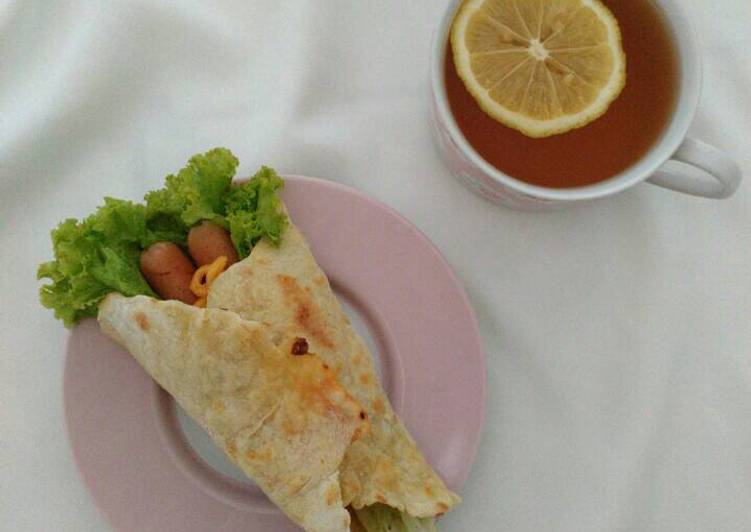 Kebab homemade isi sosis