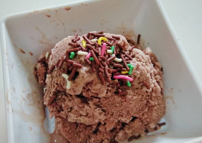 Es Krim Cokelat Homemade (No SP, No mixer, No Whipped Cream)