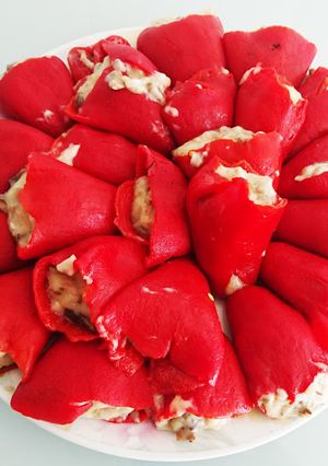 Una foto de Pimientos del piquillo rellenos