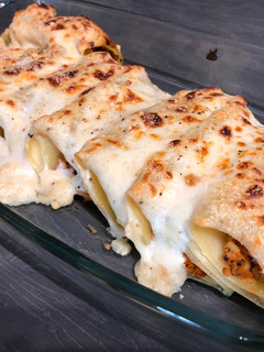 Una foto de Canelones vegetarianos de soja y apio