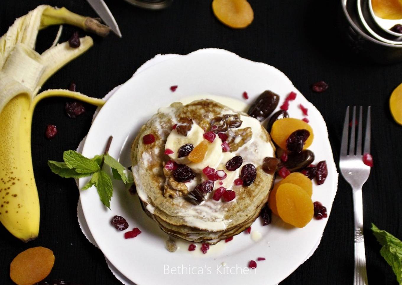 Banana Dry Fruits Pancakes