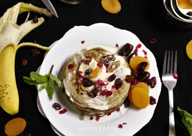 Recipe of Any-night-of-the-week Banana Dry Fruits Pancakes