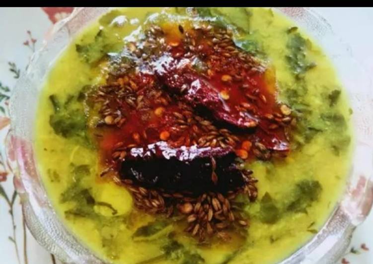 Easiest Way to Prepare Super Quick Homemade Moong daal tadka palak