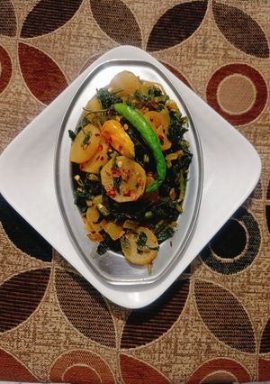 A picture of Mooli ki bhaji.