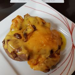 My Sweet jacket Potato & Caralmerised Onion & Cheese.😁 A picture of My Sweet jacket Potato & Caralmerised Onion & Cheese.😁.
