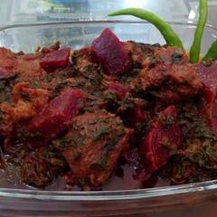 A picture of Chokandar palak gosht.
